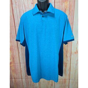 Nike Golf Tour Performance Dri-Fit Polo Shirt Large Blue Polyester Short Sleeve
